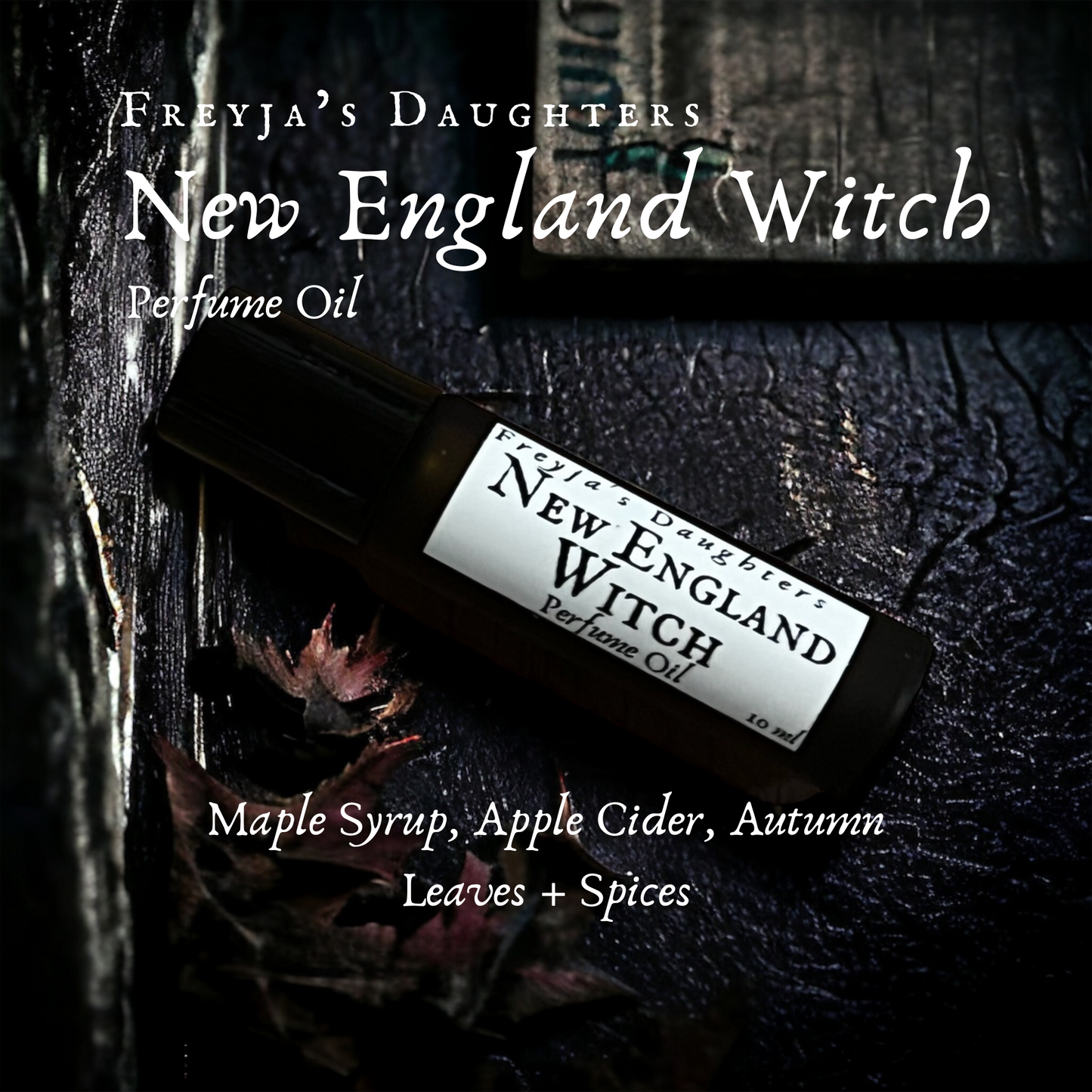 a bottle of new england witch on a table
