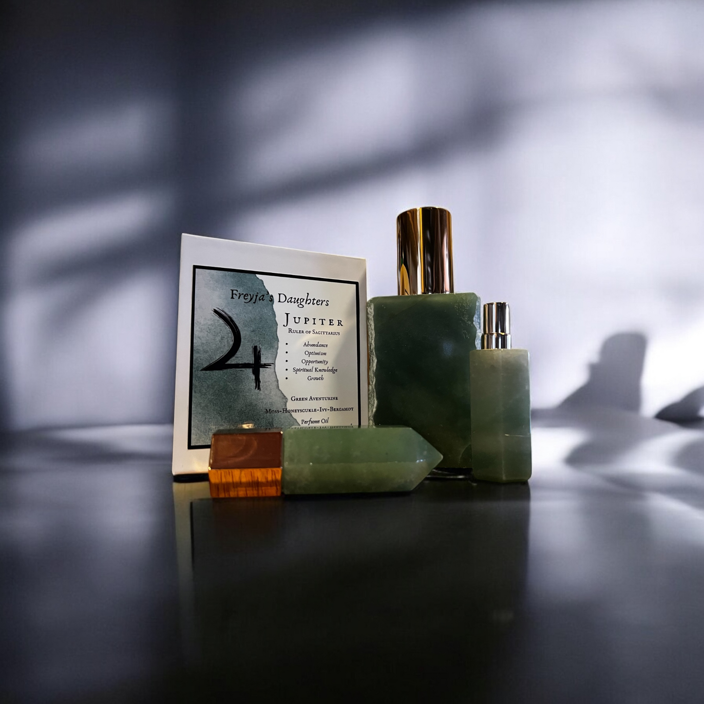 Jupiter Green Aventurine Perfume, Planetary Collection, Crystal Perfume