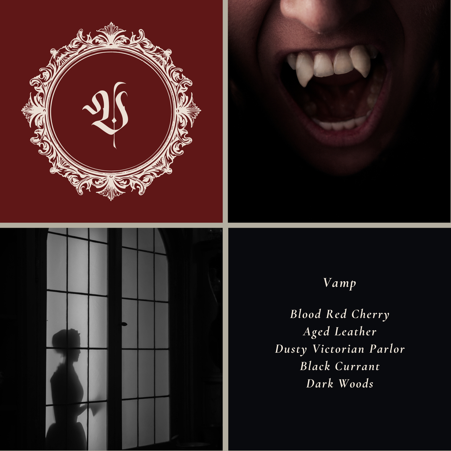 Vamp Perfume Oil: Blood Red Cherry, Aged leather, Dusty Victorian Parlor - Victorian Gothic Collection (Copy)