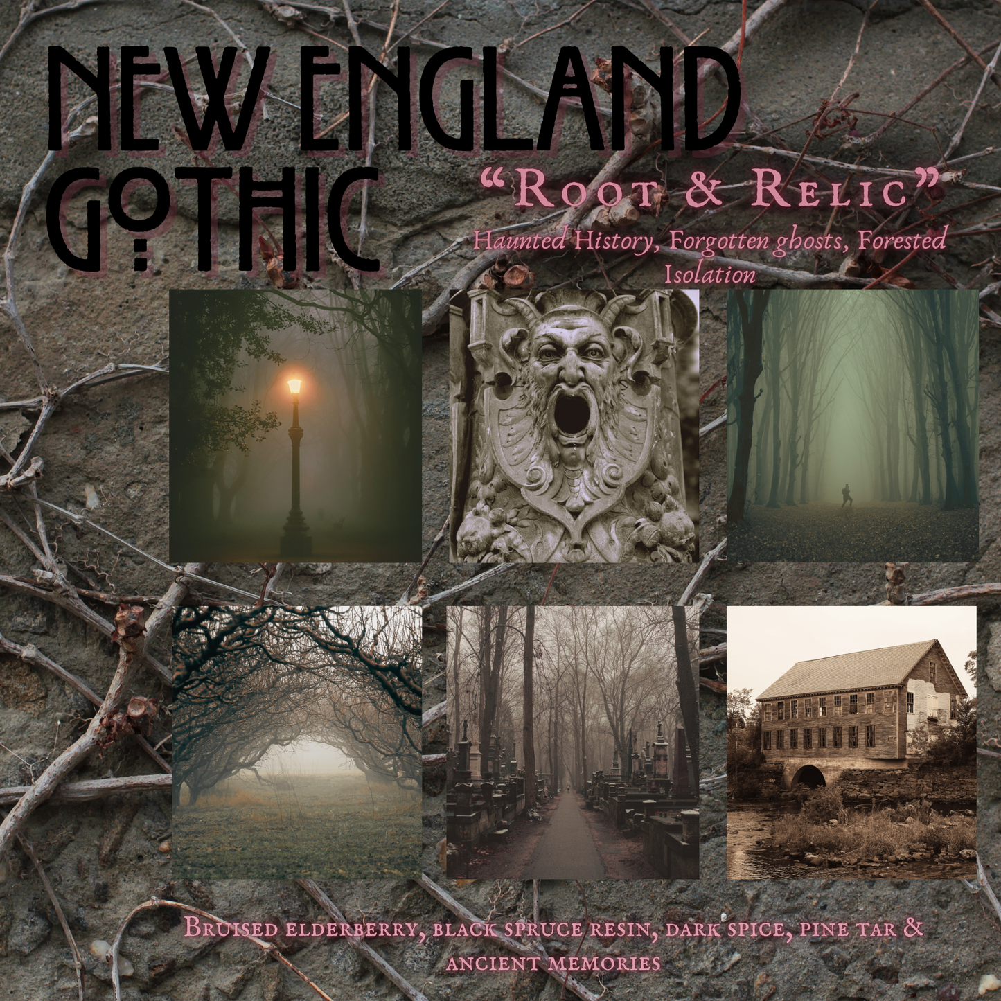 Root & Relic Perfume Oil, Gothic Hauntlands Collection, New England Gothic