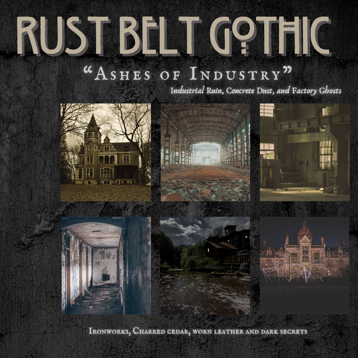 Ashes of Industry Perfume Oil, Gothic Hauntlands Collection, Rust Belt Gothic