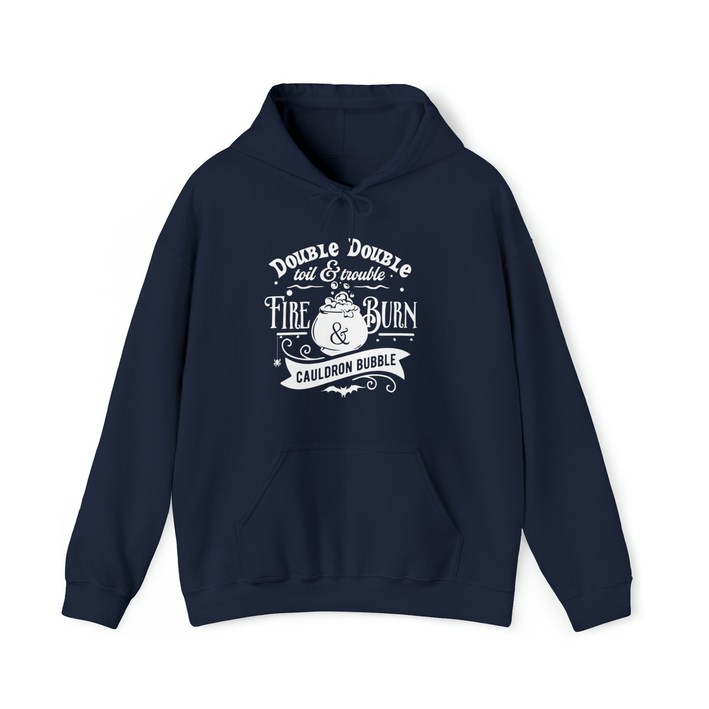 Double, Double Toil and Trouble Hoodie, Witchy Halloween Heavy Blend Hooded Sweatshirt