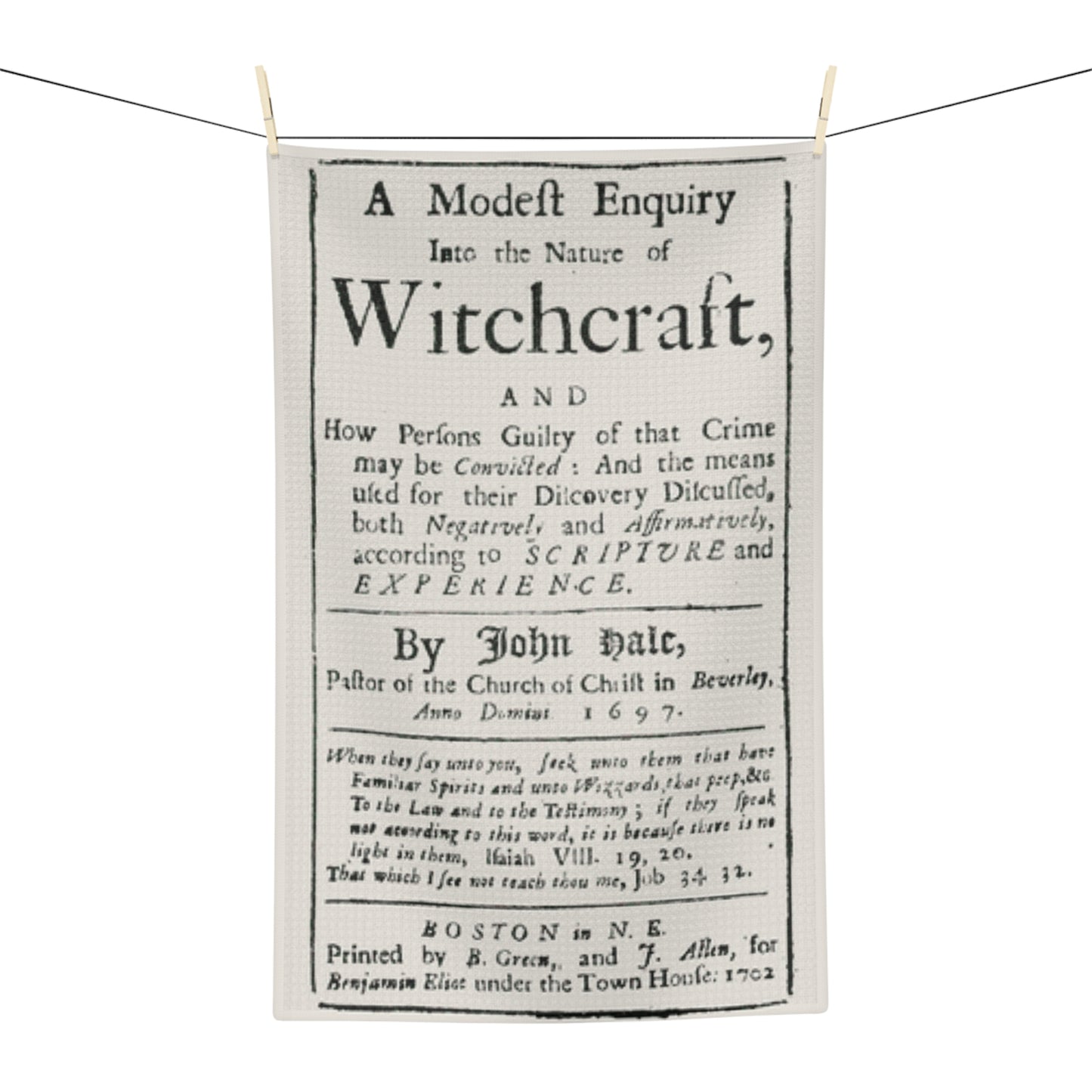 Modern Witchcraft Soft Tea Towel, 'A Modern Inquiry Into the Nature of Witchcraft' Kitchen Towel