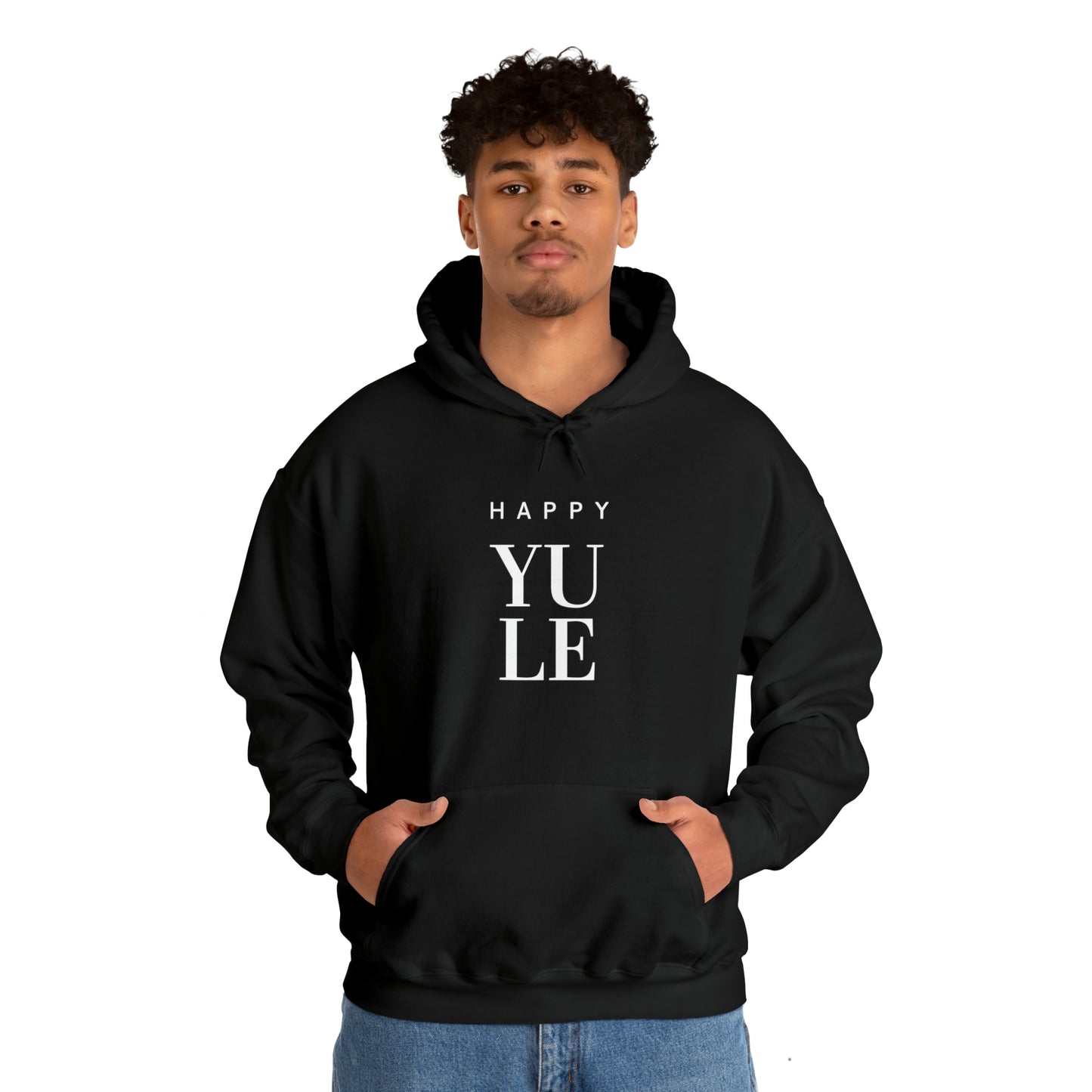 Happy Yule Hoodie, Pagan Holiday Heavy Blend Hooded Sweatshirt