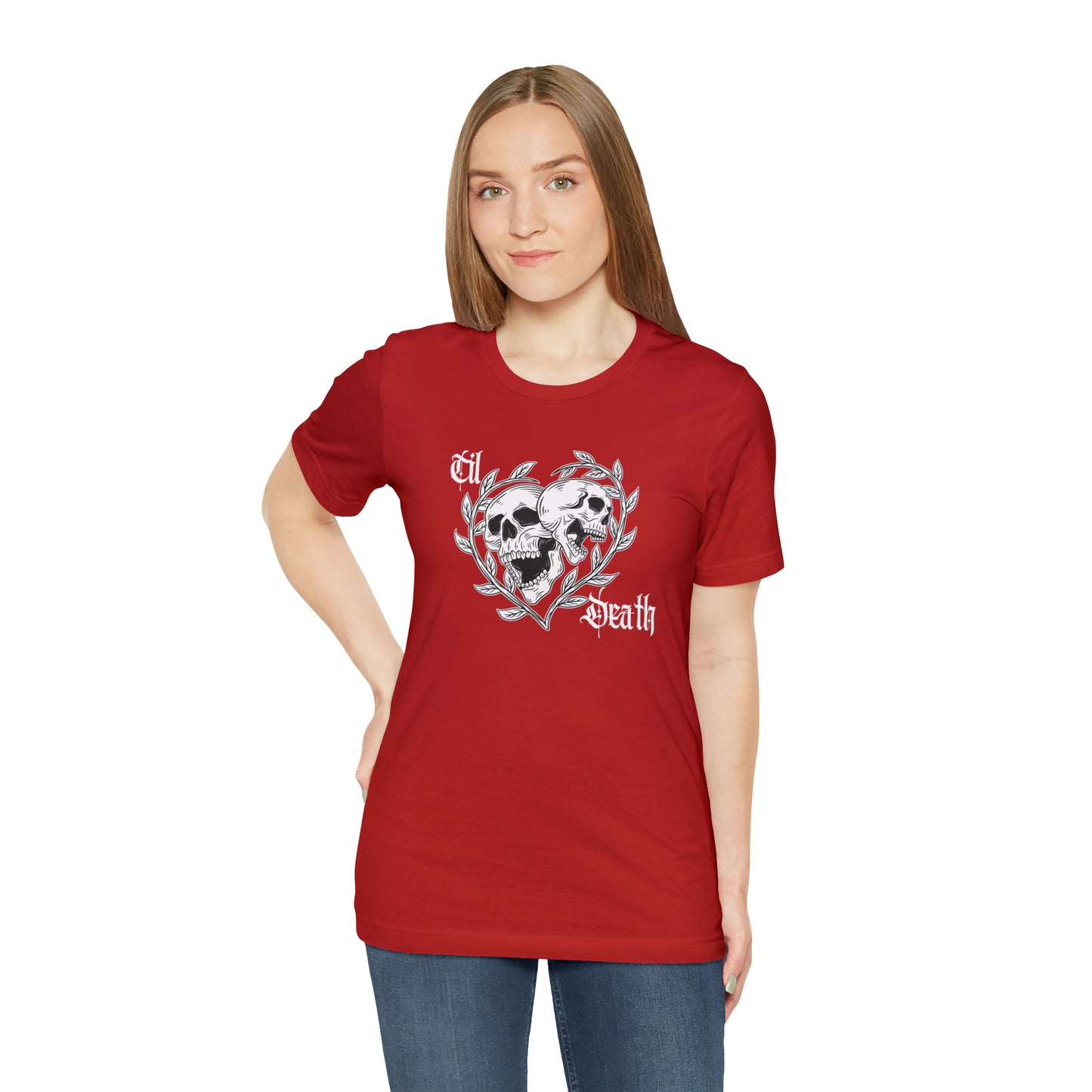 Til Death Skulls T-shirt, Goth Love Skulls and Vines Shirt