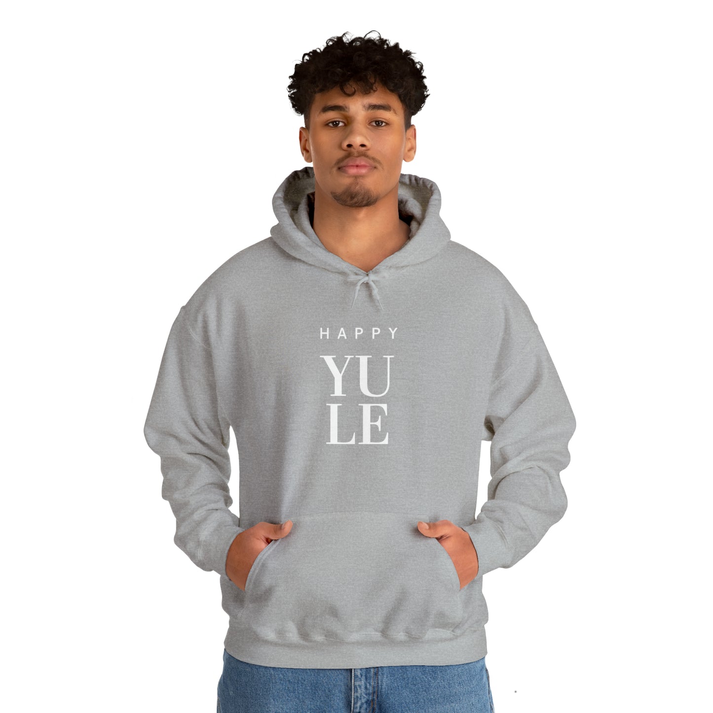 Happy Yule Hoodie, Pagan Holiday Heavy Blend Hooded Sweatshirt