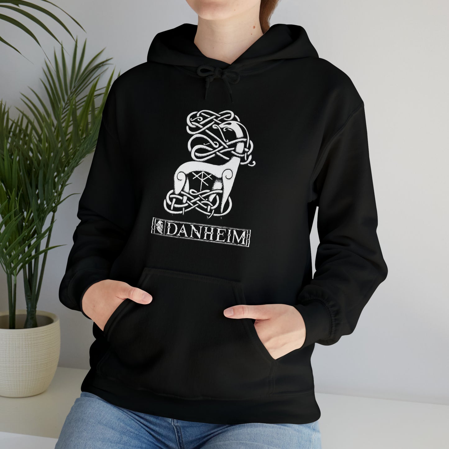 Danheim Stag Knotwork Unisex Hoodie, Heavy Blend Hooded Sweatshirt