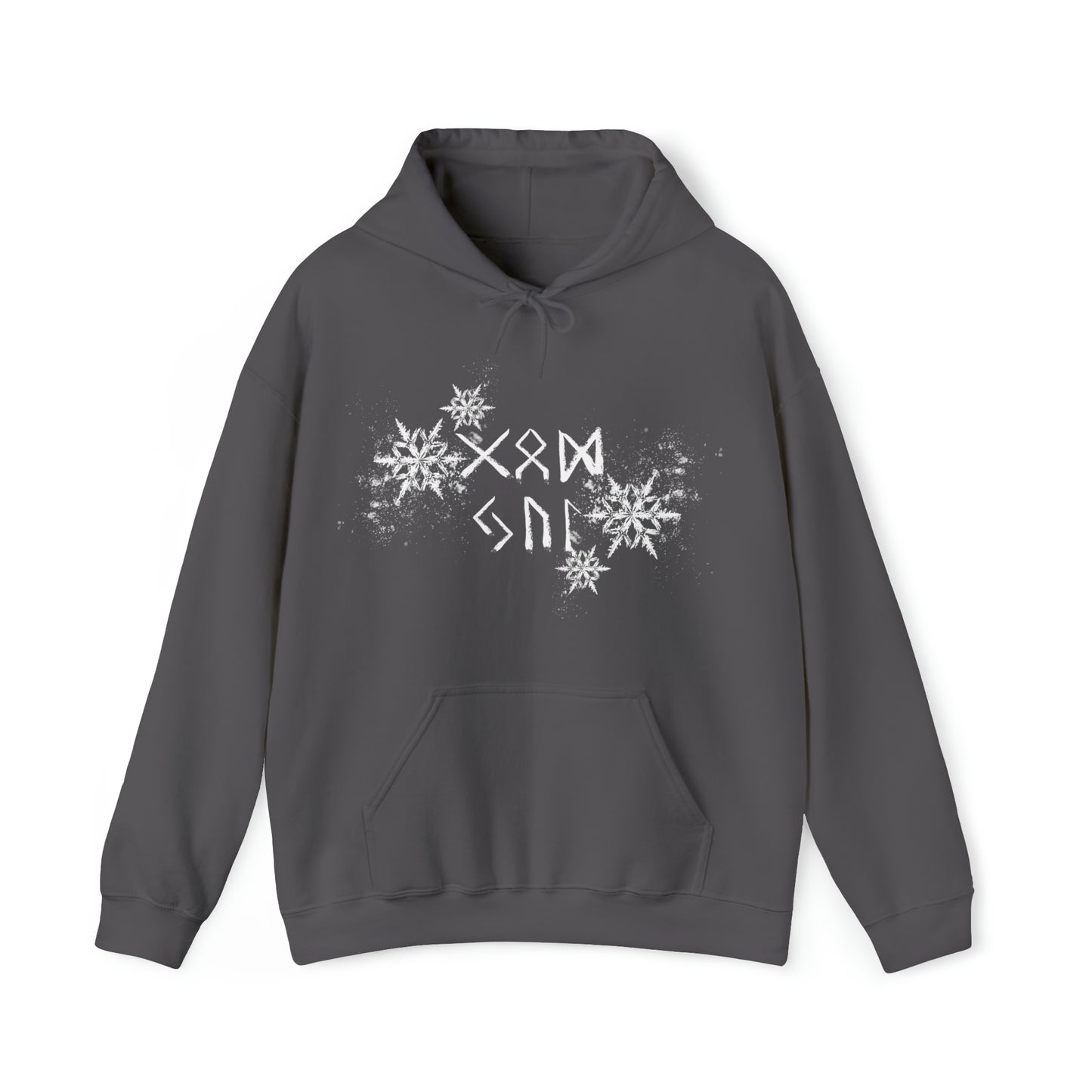 God Jul Runes Unisex Hoodie, Good Yule Heavy Blend Hooded Sweatshirt, Norse Pagan Holiday Pullover Hoody