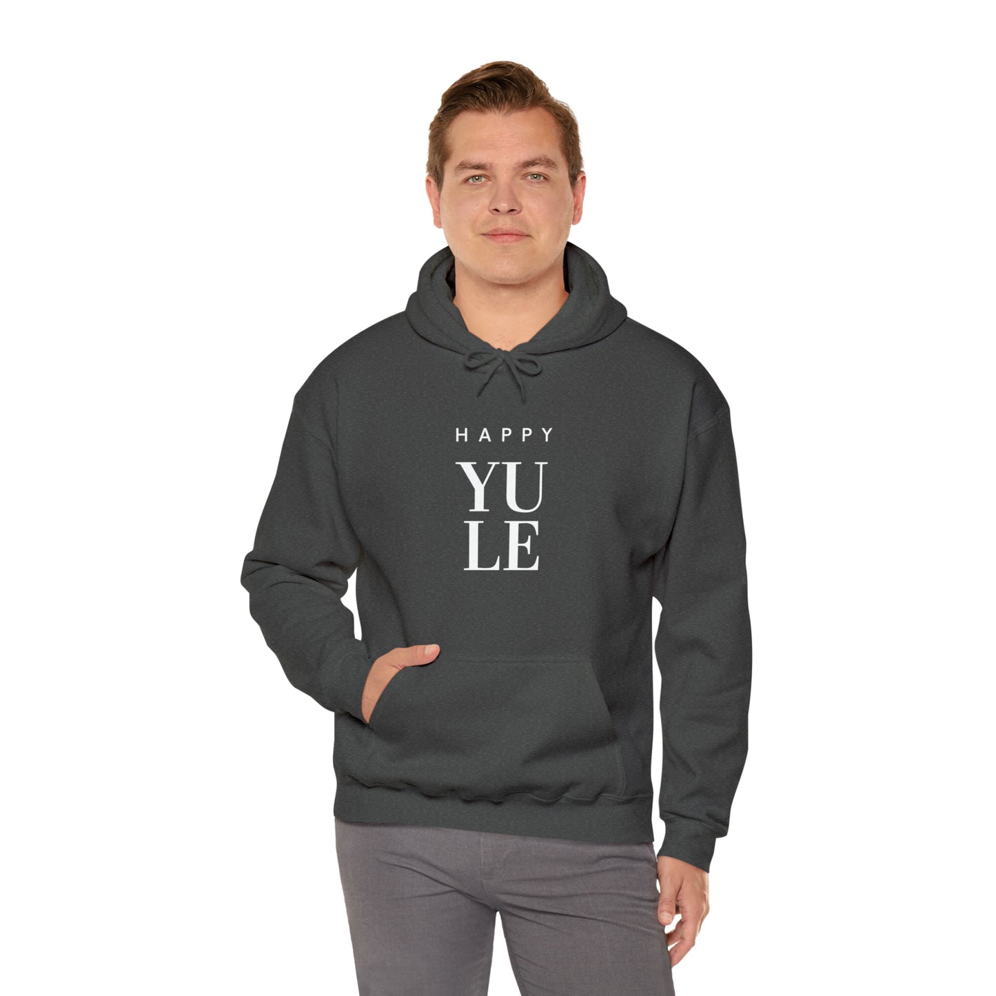 Happy Yule Hoodie, Pagan Holiday Heavy Blend Hooded Sweatshirt