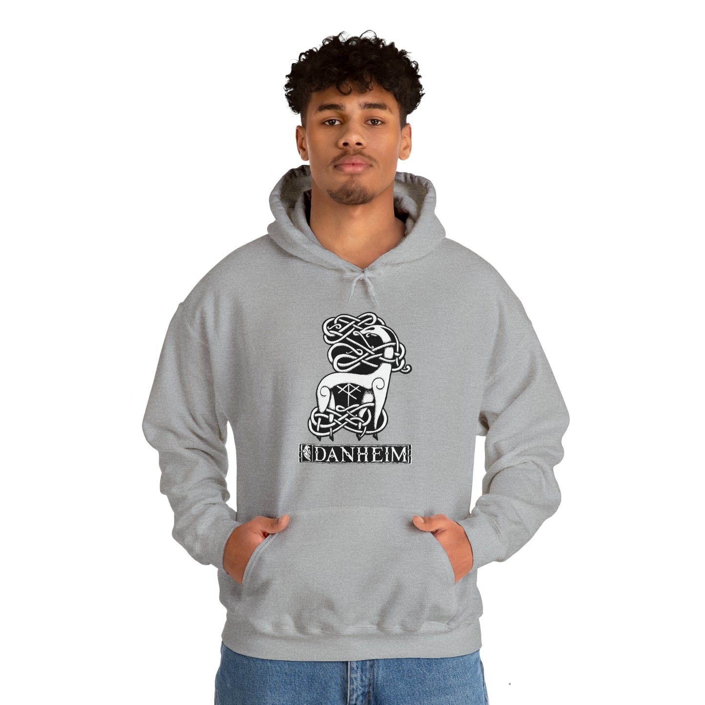 Danheim Stag Knotwork Unisex Hoodie, Heavy Blend Hooded Sweatshirt