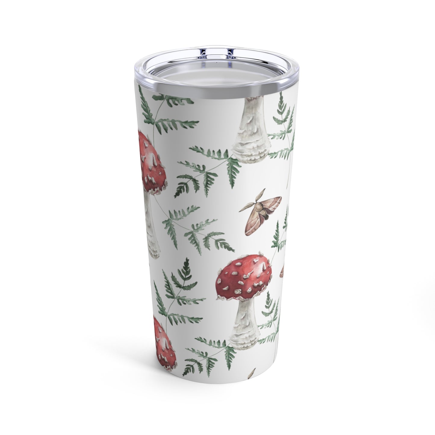 Toadstool Tumbler, 20oz Insulated Mushroom Travel Mug, Stainless Steel, Woodland Cup