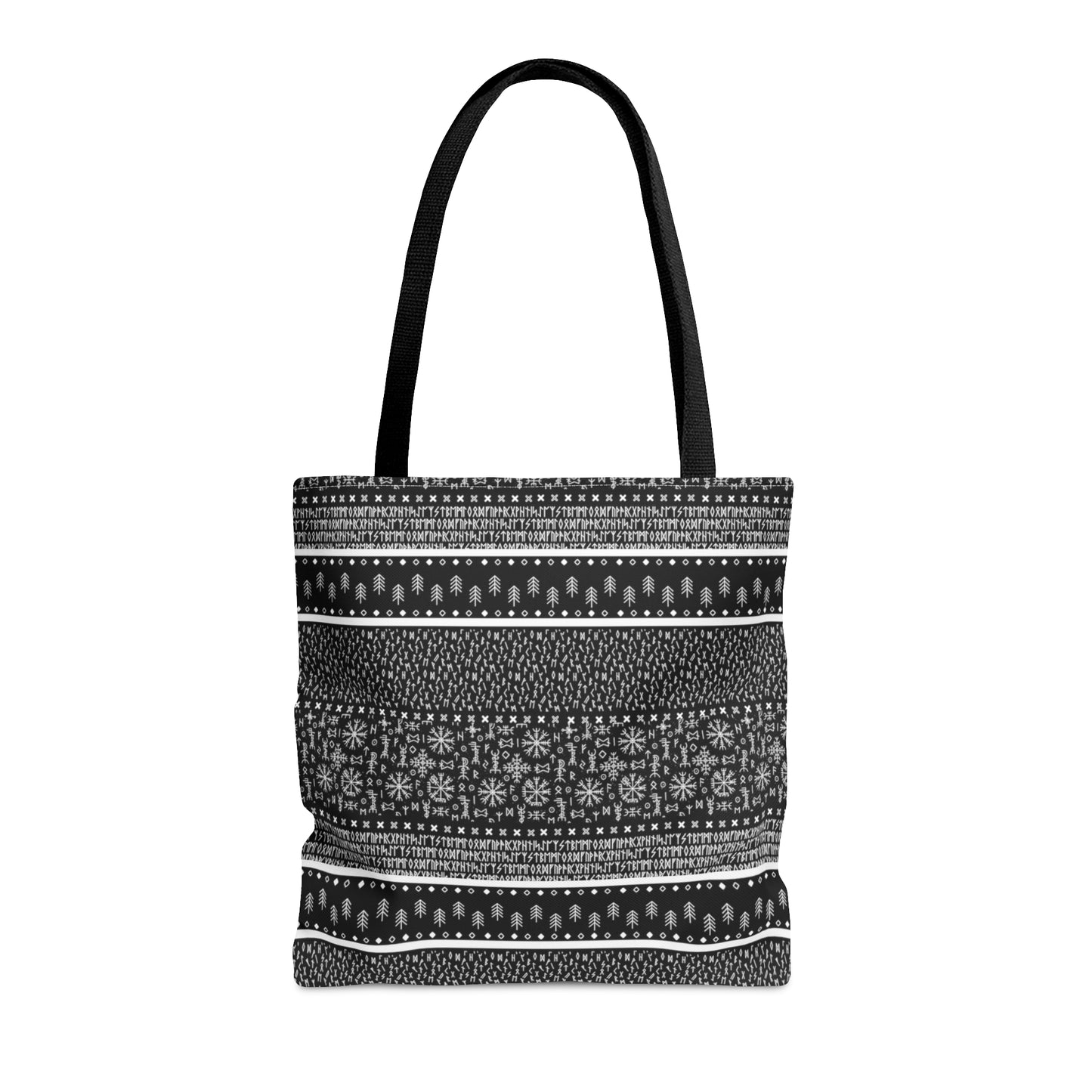 Norse Pagan Pattern Tote, Magical Symbols Bag, Sigils, Runes, Trees Tote Bag