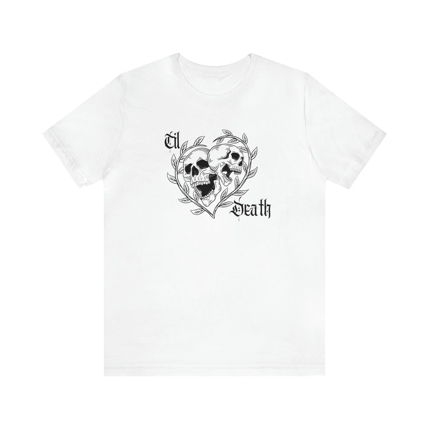 Til Death Skulls T-shirt, Goth Love Skulls and Vines Shirt