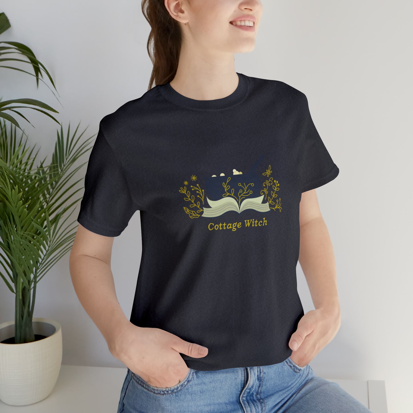 Cottage Witch T-shirt, Cottage Witch Book and Vines Short Sleeve Shirt