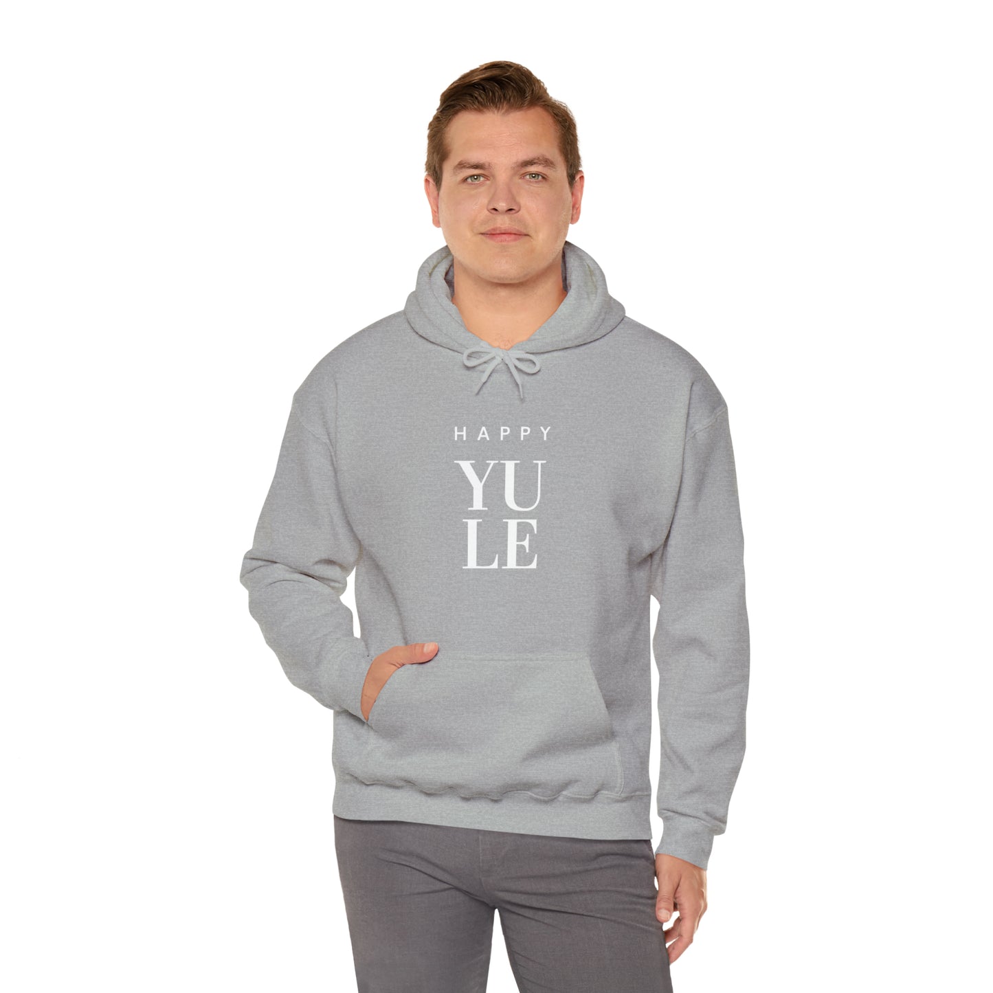 Happy Yule Hoodie, Pagan Holiday Heavy Blend Hooded Sweatshirt