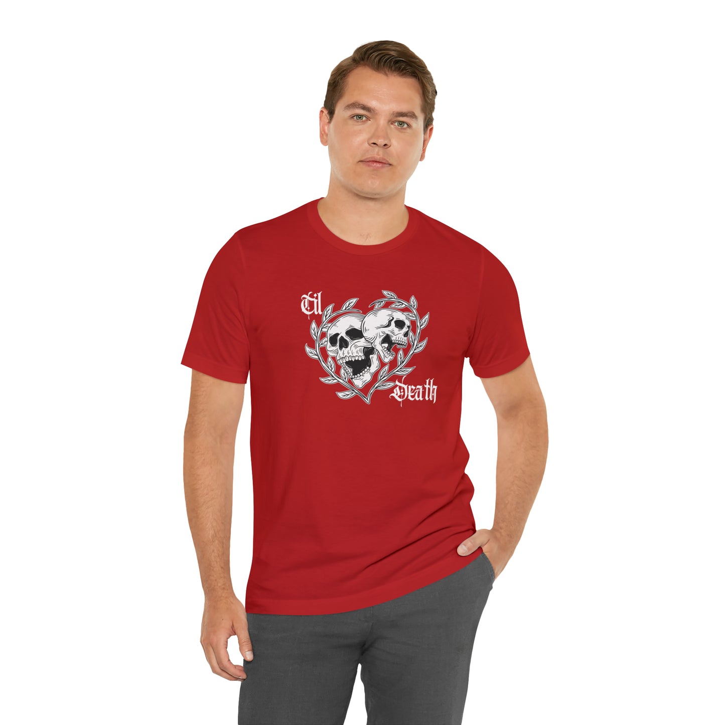 Til Death Skulls T-shirt, Goth Love Skulls and Vines Shirt