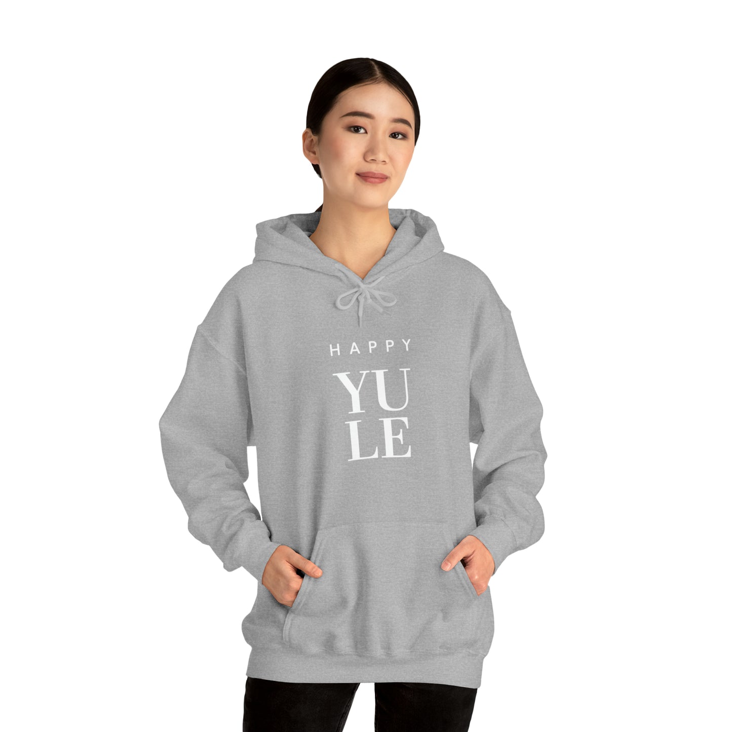 Happy Yule Hoodie, Pagan Holiday Heavy Blend Hooded Sweatshirt