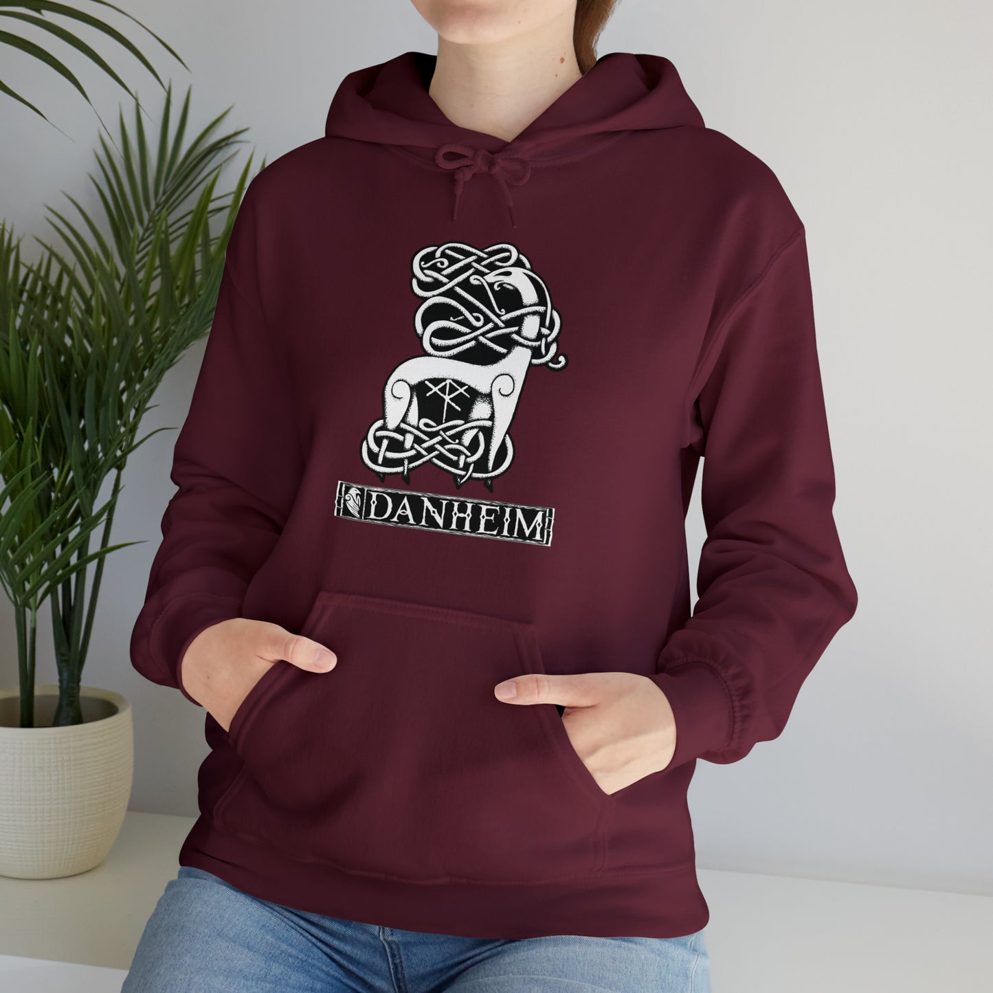 Danheim Stag Knotwork Unisex Hoodie, Heavy Blend Hooded Sweatshirt