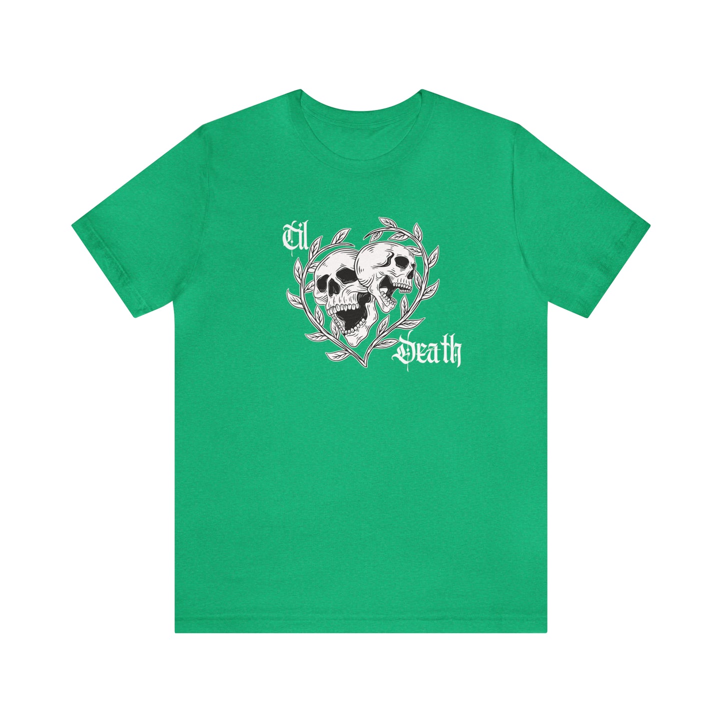 Til Death Skulls T-shirt, Goth Love Skulls and Vines Shirt