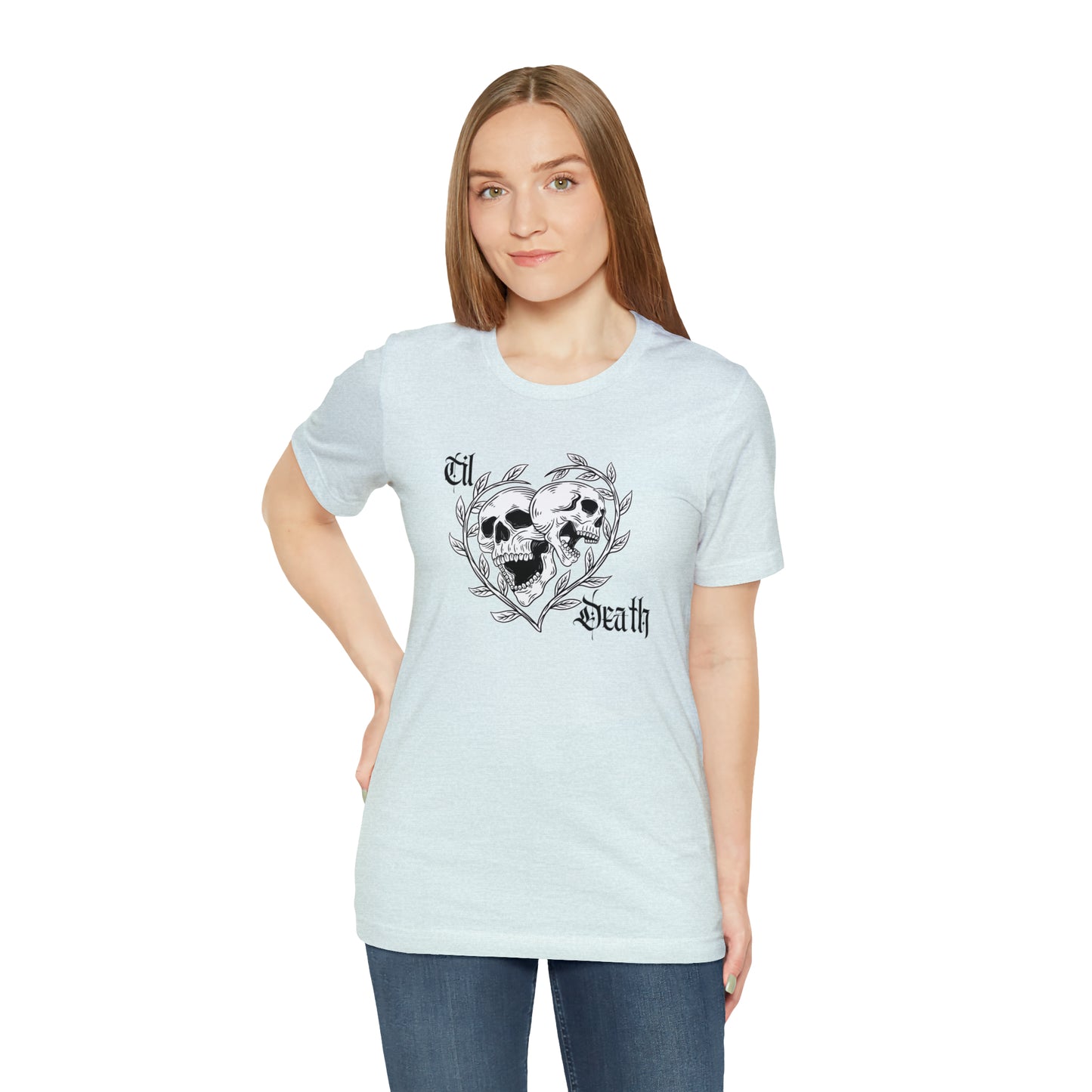 Til Death Skulls T-shirt, Goth Love Skulls and Vines Shirt