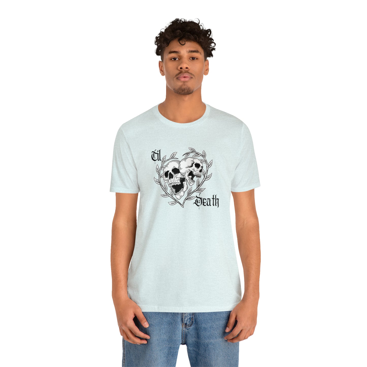 Til Death Skulls T-shirt, Goth Love Skulls and Vines Shirt