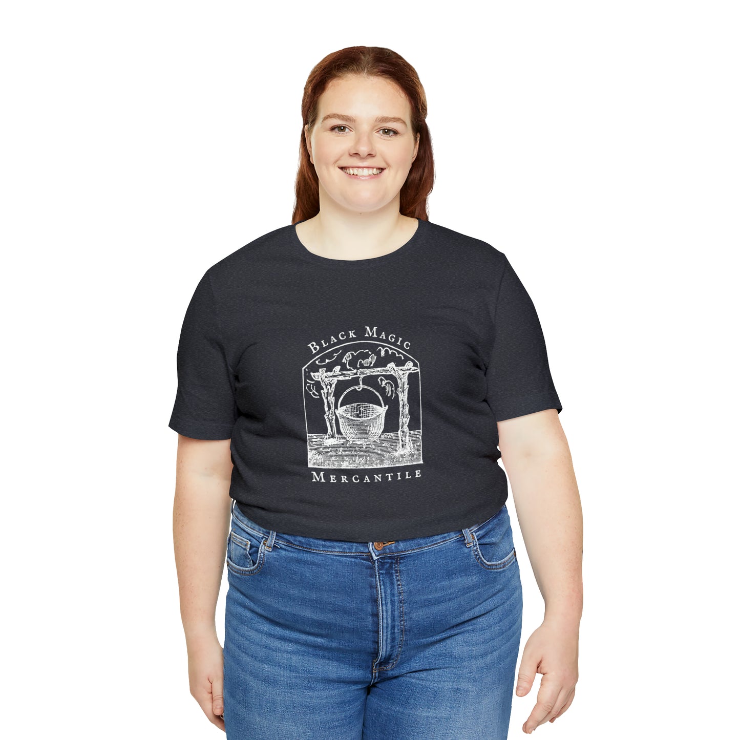 Black Magic Mercantile T-shirt, Vintage Style Witchy Short Sleeve Shirt