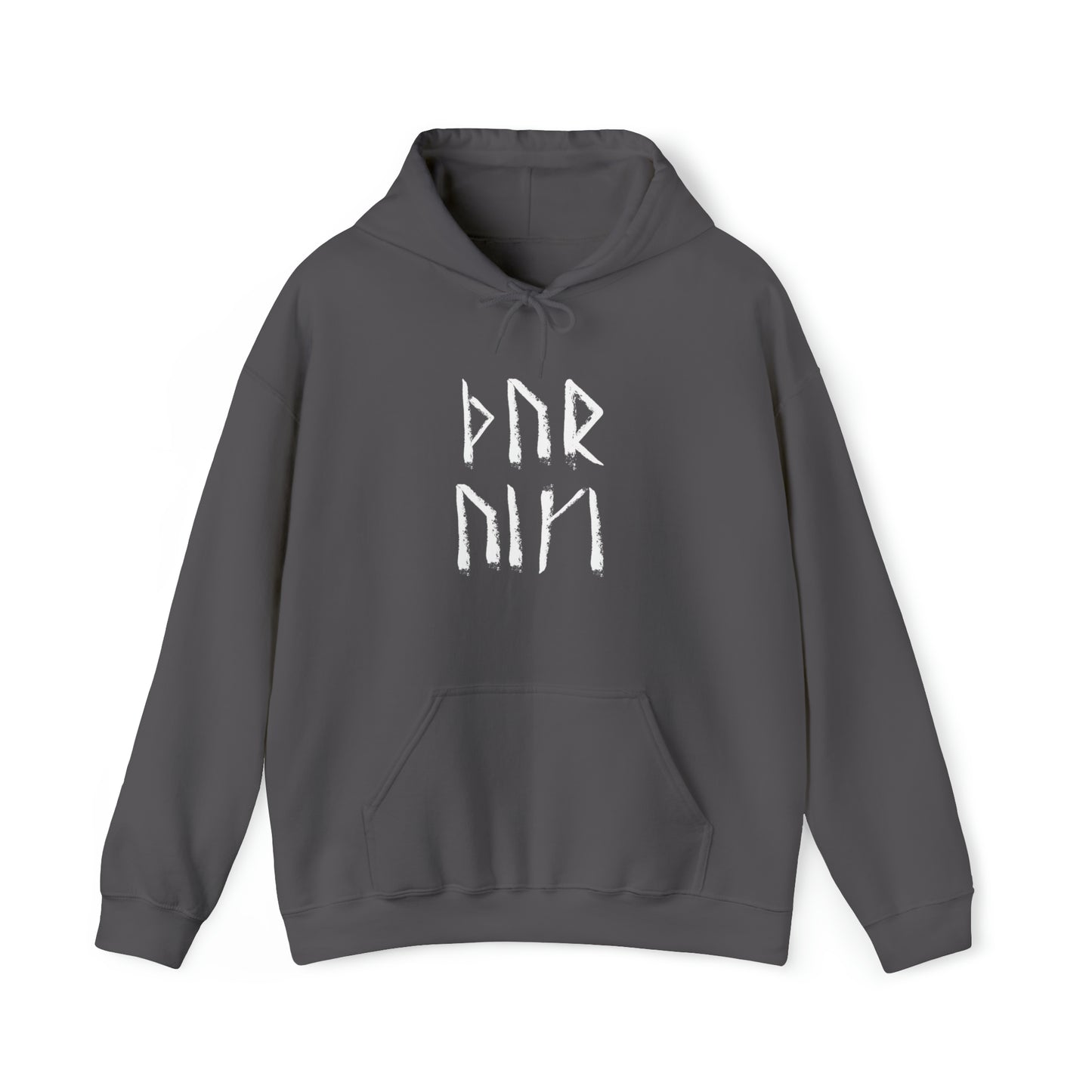 Thor Blessing Rune Hoodie, Younger Futhark Heavy Blend Hooded Sweatshirt, Thor protection inscription from runestones