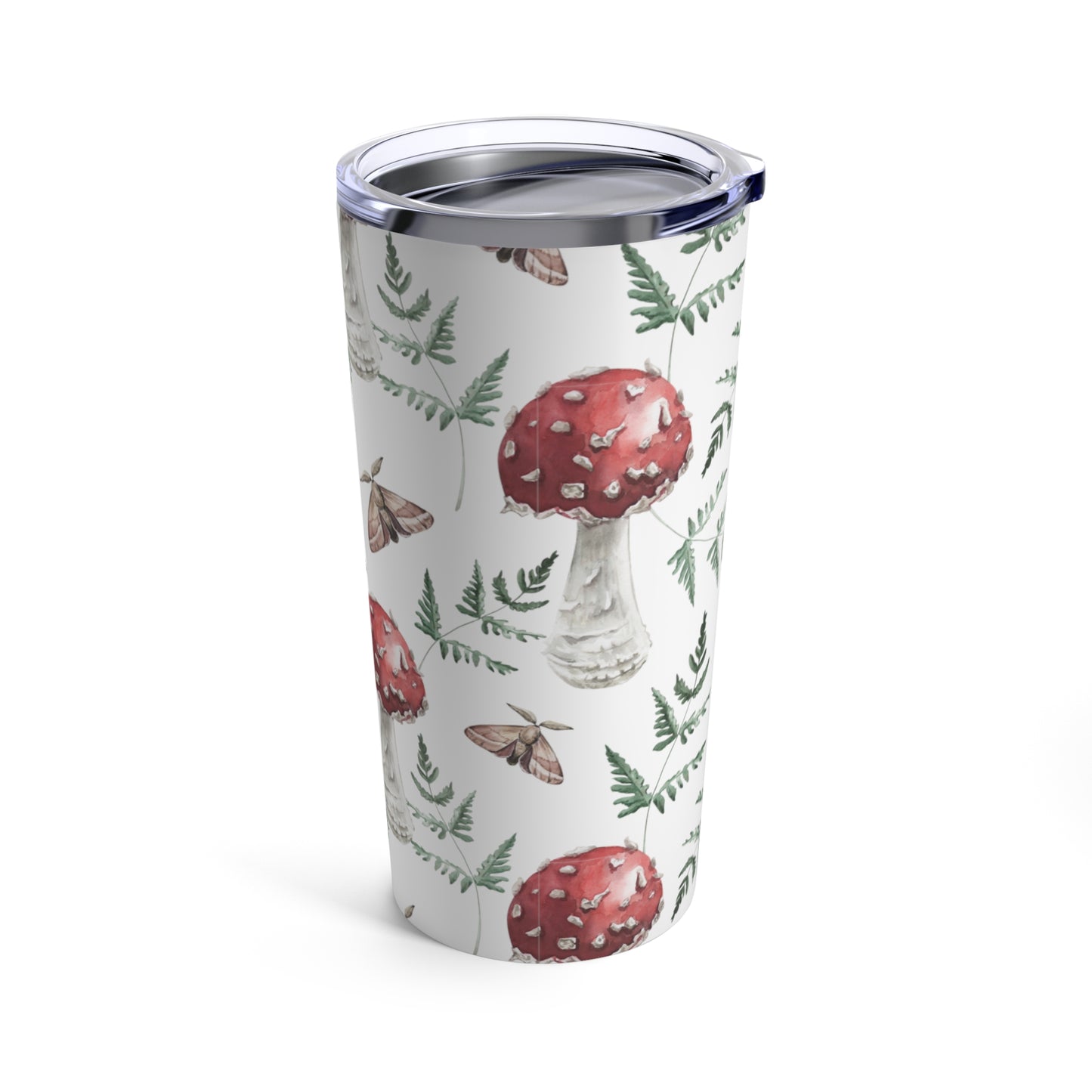 Toadstool Tumbler, 20oz Insulated Mushroom Travel Mug, Stainless Steel, Woodland Cup