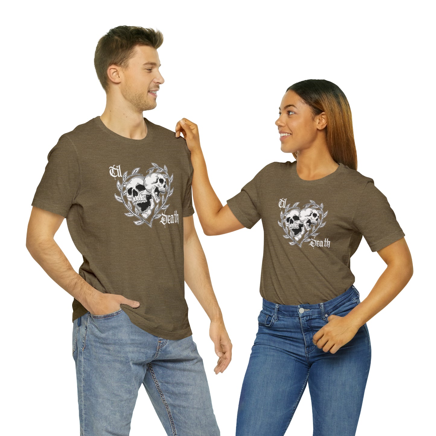 Til Death Skulls T-shirt, Goth Love Skulls and Vines Shirt