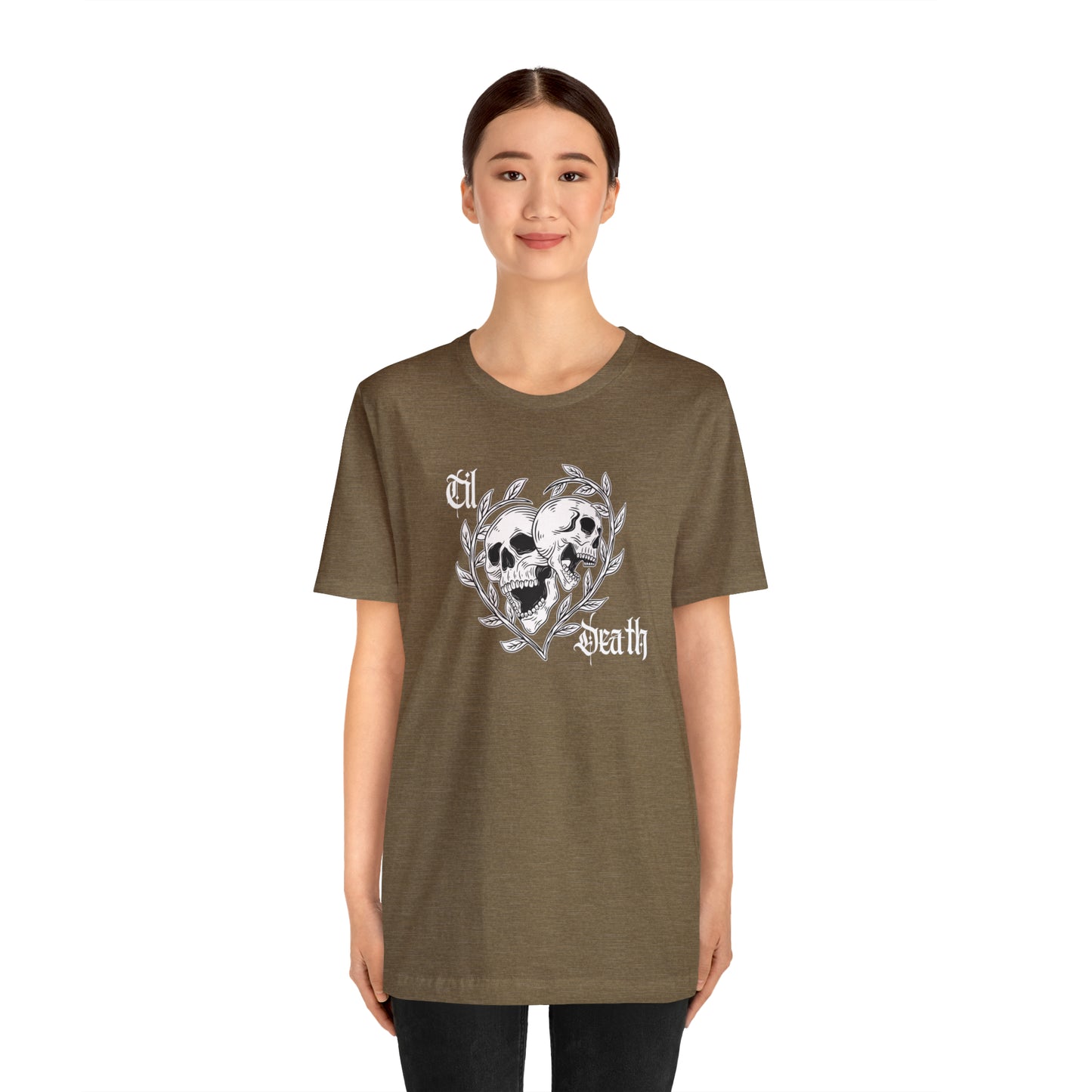 Til Death Skulls T-shirt, Goth Love Skulls and Vines Shirt