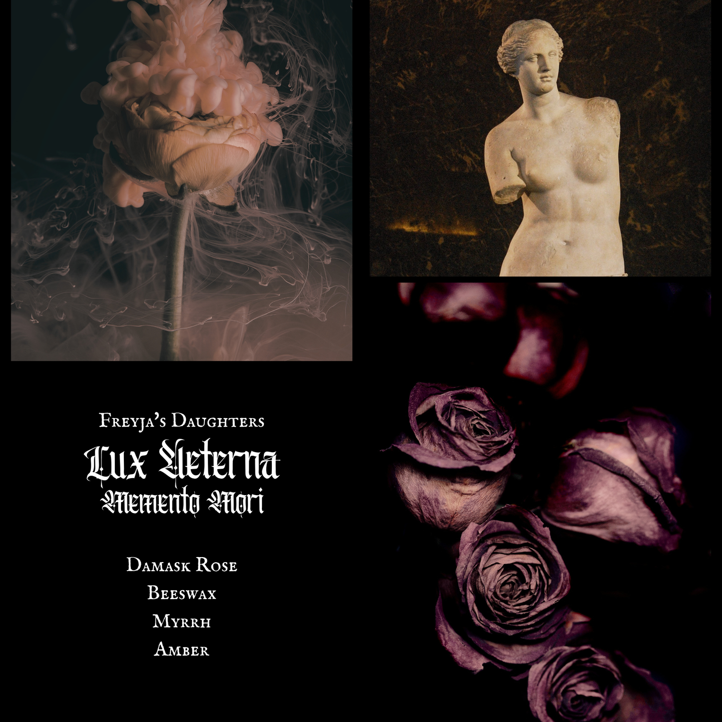 Lux Aeterna Perfume; Memento Mori Collection, 30ml EDP : Rose, Beeswax, Myrrh