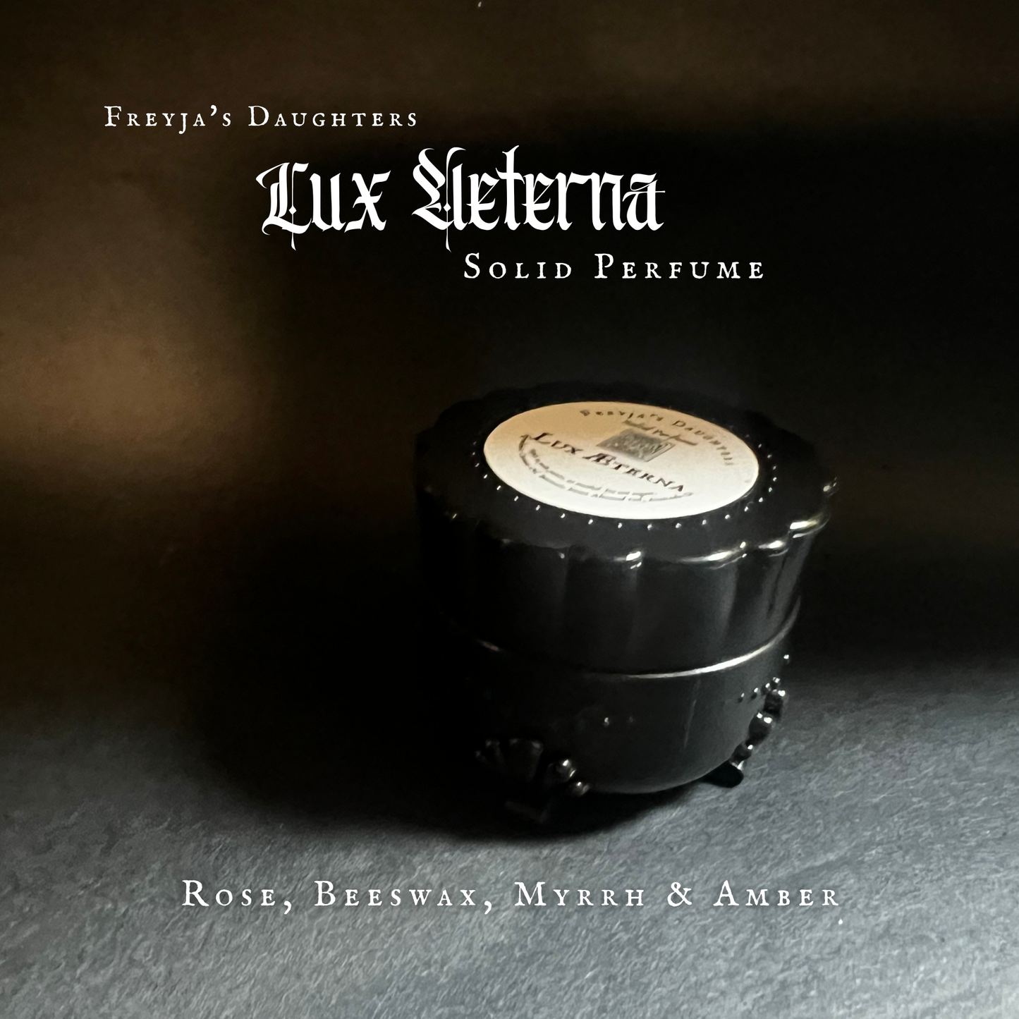 Lux Aeterna Solid Perfume: Dark Rose, Beeswax, Myrrh - Memento Mori Collection