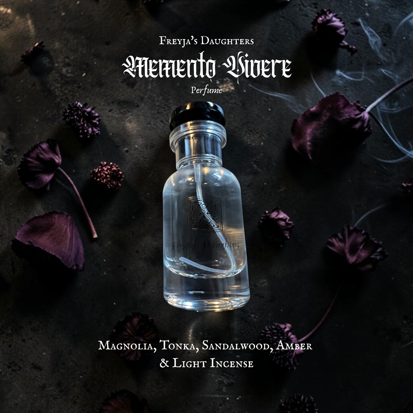 Memento Vivere Perfume; Memento Mori Collection, 30ml EDT : Magnolia, Tonka, Light Incense