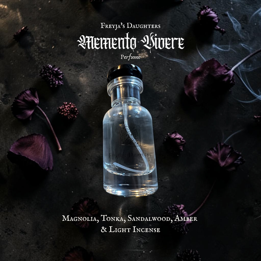 Memento Vivere Perfume; Memento Mori Collection, 30ml EDT : Magnolia, Tonka, Light Incense