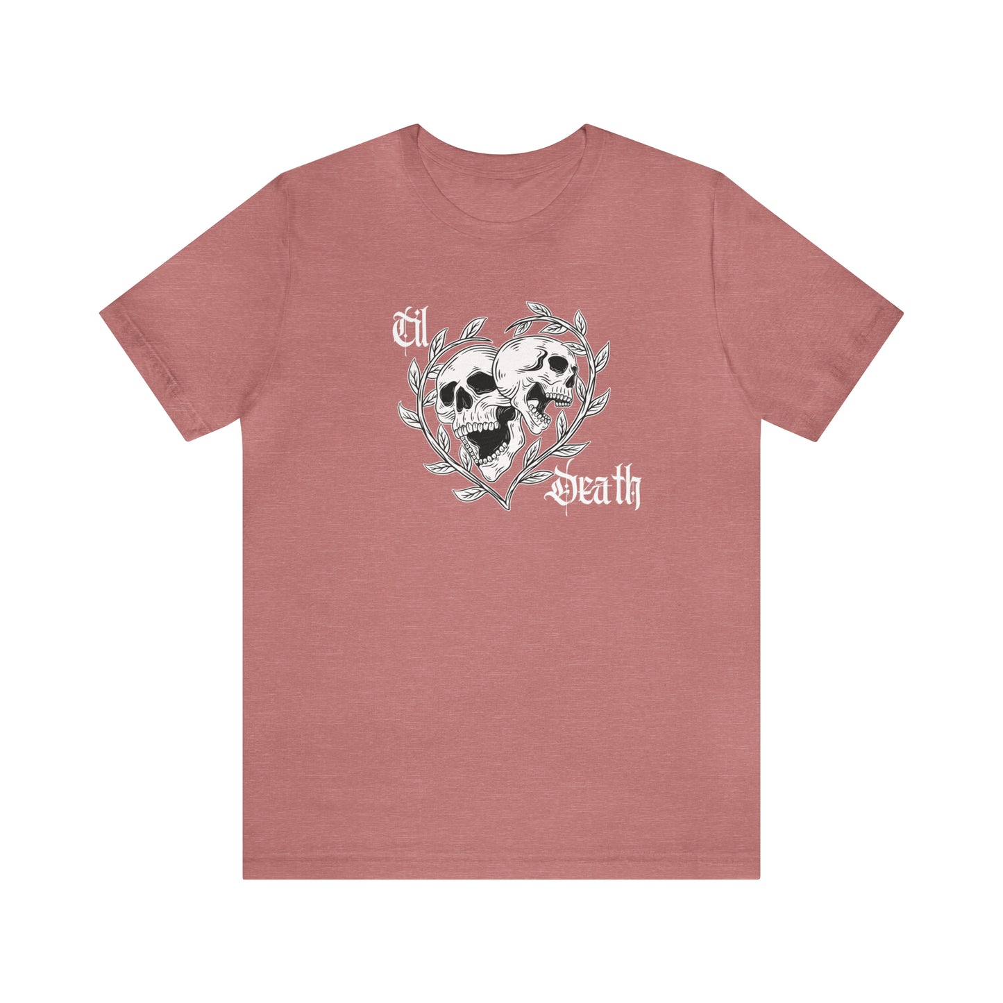 Til Death Skulls T-shirt, Goth Love Skulls and Vines Shirt