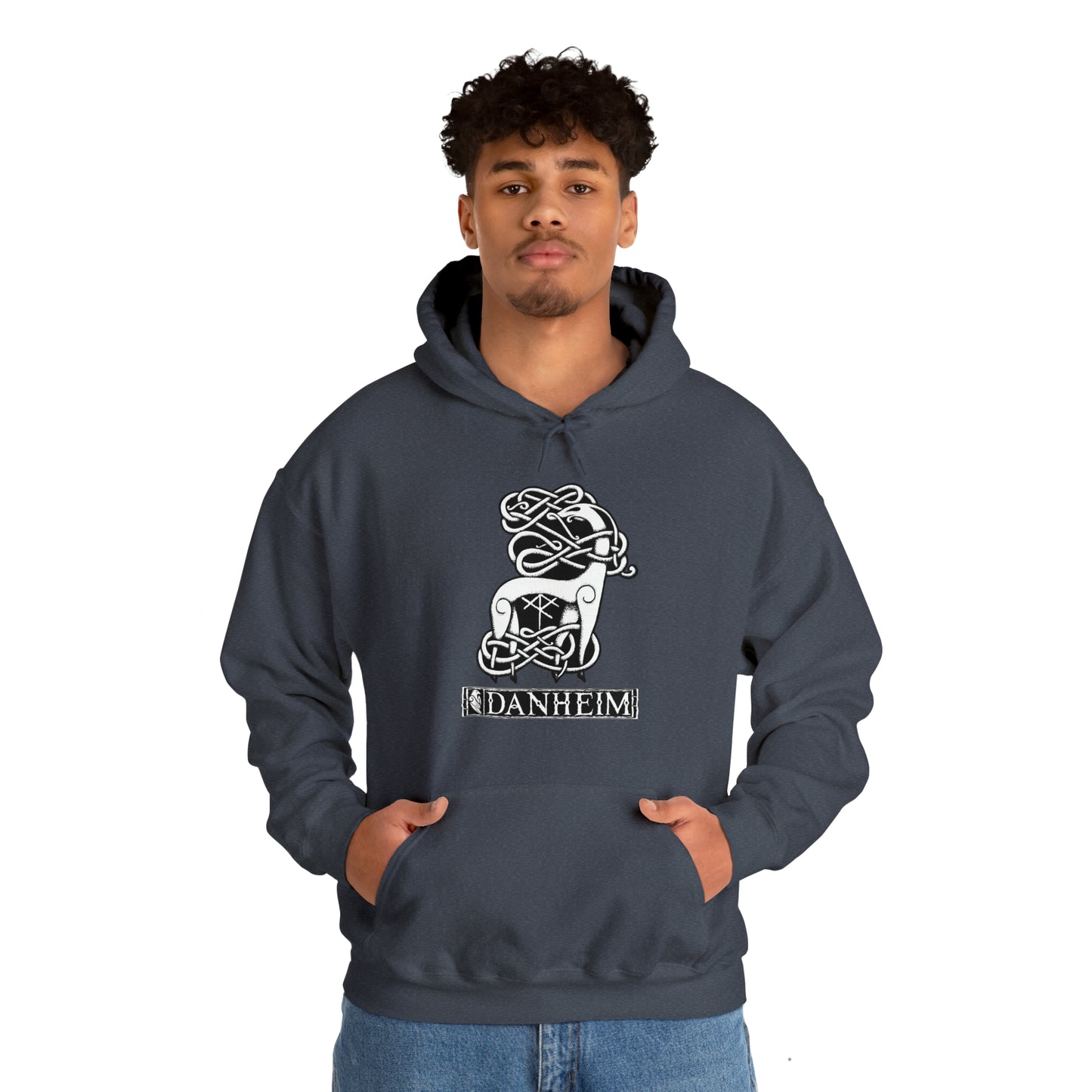 Danheim Stag Knotwork Unisex Hoodie, Heavy Blend Hooded Sweatshirt