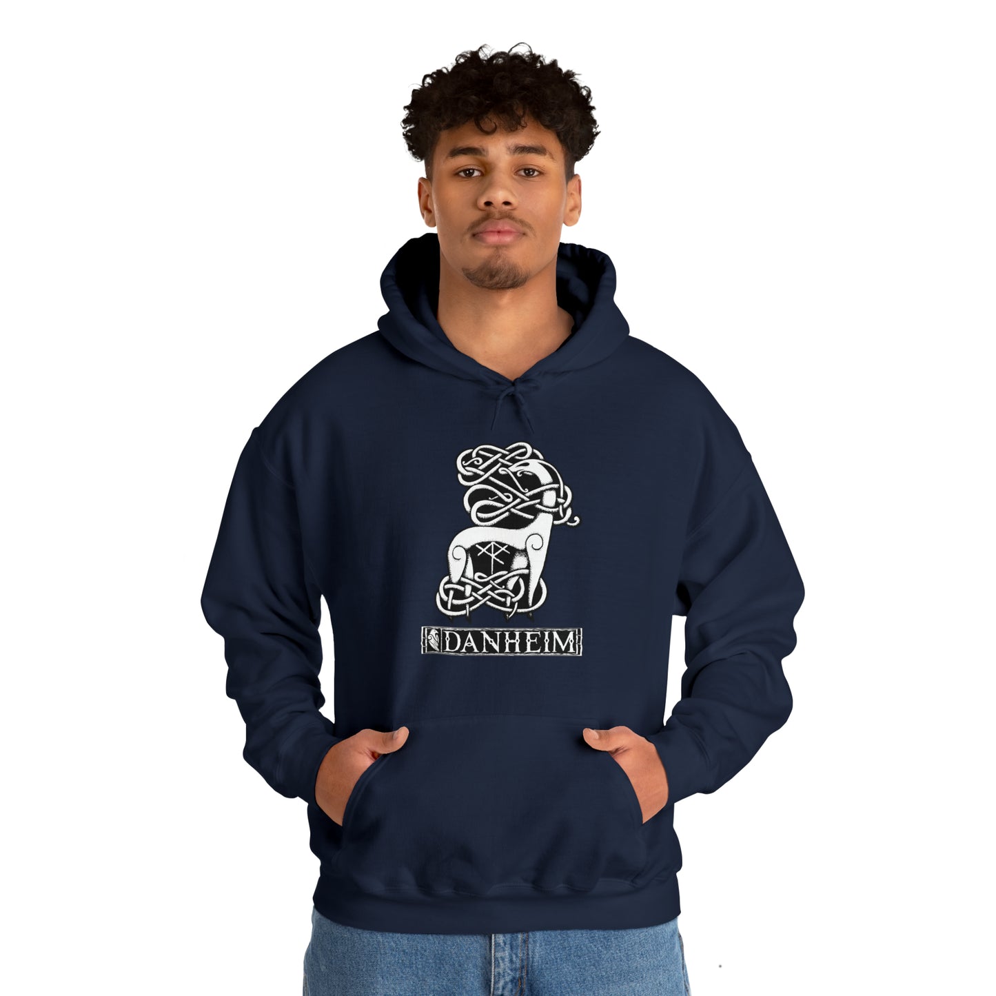 Danheim Stag Knotwork Unisex Hoodie, Heavy Blend Hooded Sweatshirt