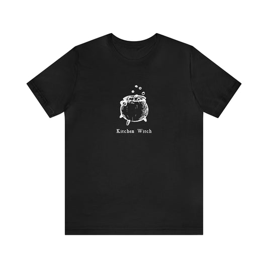 Kitchen Witch T-shirt, Kitchen Witch Cauldron Short Sleeve Shirt