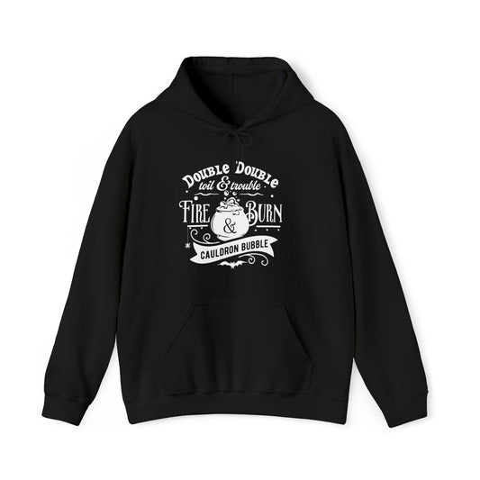 Double, Double Toil and Trouble Hoodie, Witchy Halloween Heavy Blend Hooded Sweatshirt