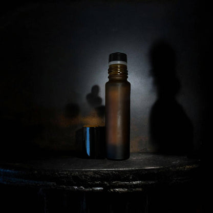 a brown bottle sitting on top of a table