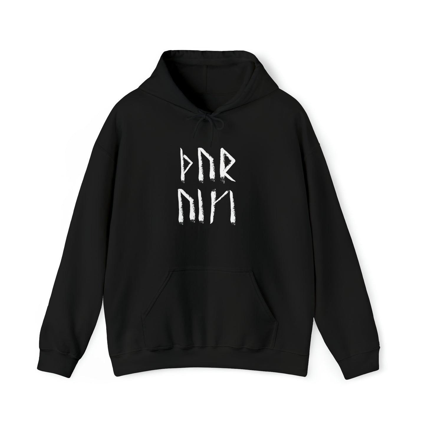 Thor Blessing Rune Hoodie, Younger Futhark Heavy Blend Hooded Sweatshirt, Thor protection inscription from runestones