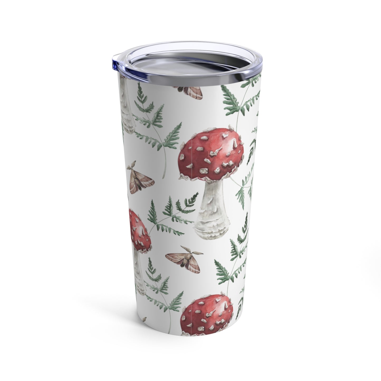 Toadstool Tumbler, 20oz Insulated Mushroom Travel Mug, Stainless Steel, Woodland Cup