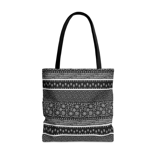 Norse Pagan Pattern Tote, Magical Symbols Bag, Sigils, Runes, Trees Tote Bag