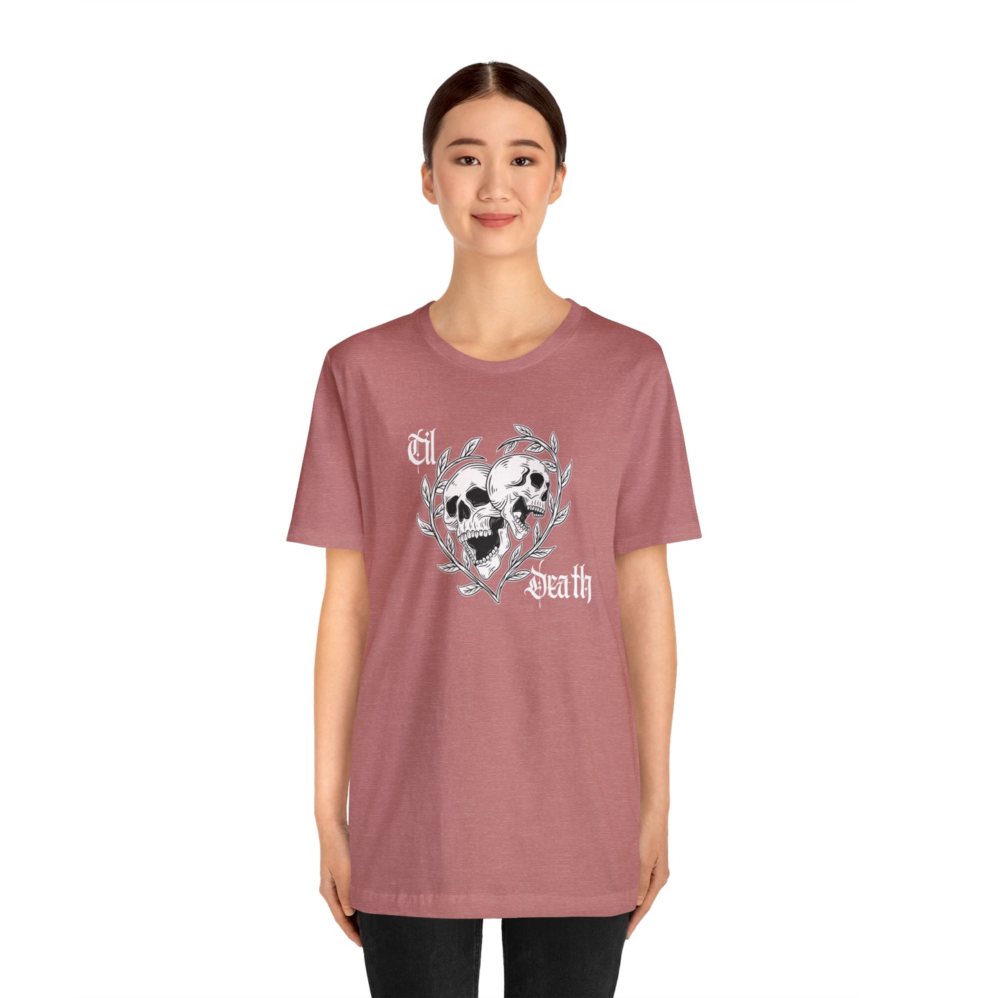 Til Death Skulls T-shirt, Goth Love Skulls and Vines Shirt