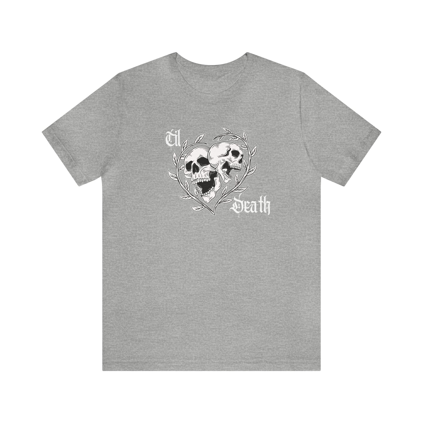 Til Death Skulls T-shirt, Goth Love Skulls and Vines Shirt