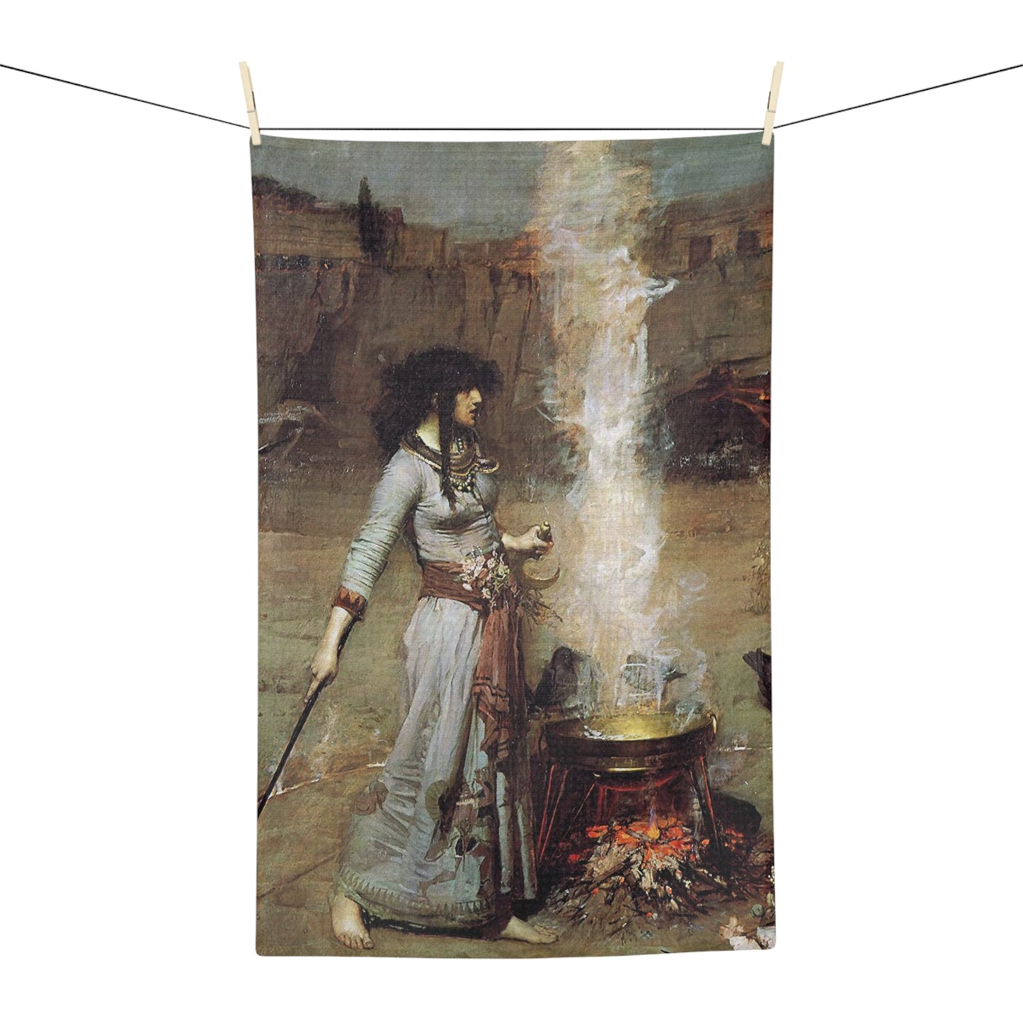 Magic Circle Soft Tea Towel, Witches Circle Kitchen Towel