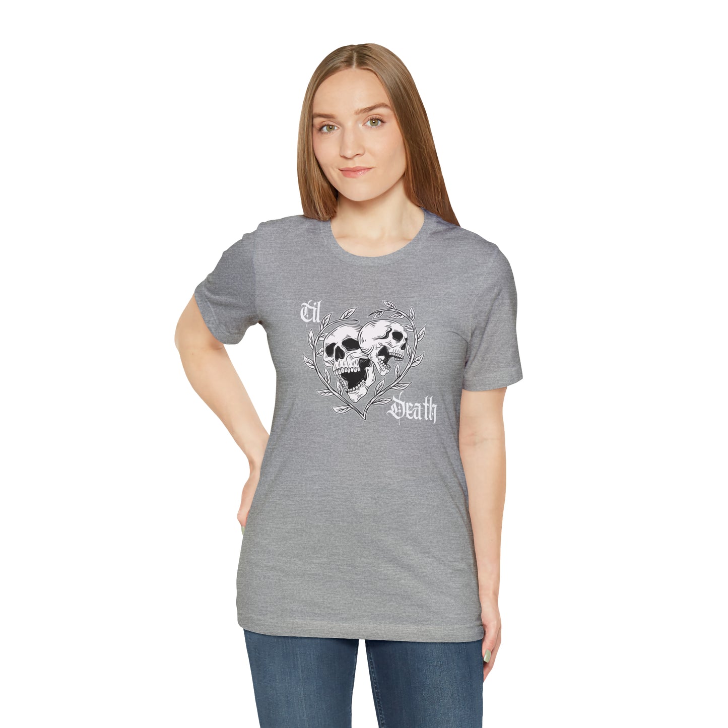 Til Death Skulls T-shirt, Goth Love Skulls and Vines Shirt