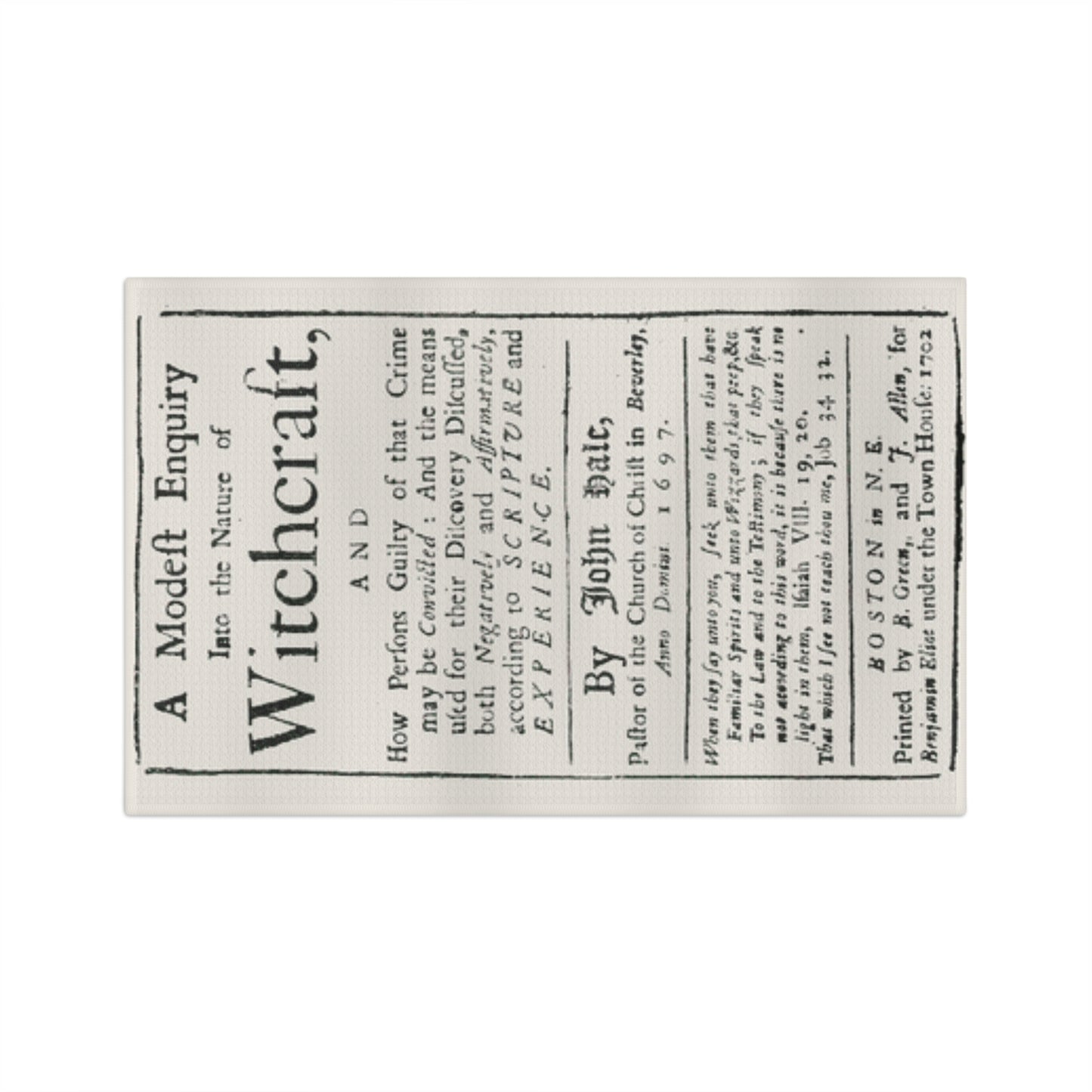 Modern Witchcraft Soft Tea Towel, 'A Modern Inquiry Into the Nature of Witchcraft' Kitchen Towel