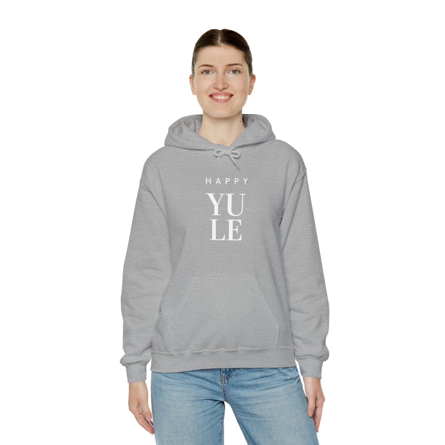 Happy Yule Hoodie, Pagan Holiday Heavy Blend Hooded Sweatshirt