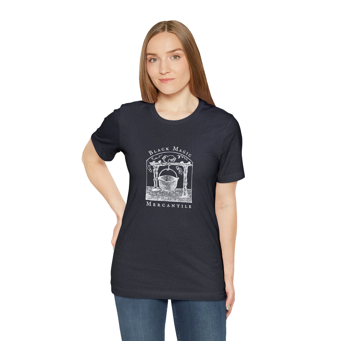 Black Magic Mercantile T-shirt, Vintage Style Witchy Short Sleeve Shirt